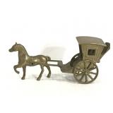 Vintage brass horse and carriage