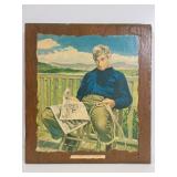 Signed Peter Stevens wall hanging of Will Rodgers