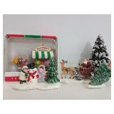 Five vintage Christmas village items