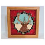 Framed faux slag glass clock