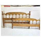 Vintage wood queen headboard/footboard