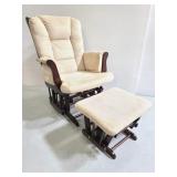 Nursery rocking chair with footstool