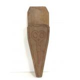Vintage wood carved scissors holder