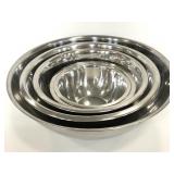Set of 5 stainless steel nesting mixing bowls