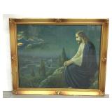 Framed "Jesus Christ on the Mount of Olives" print
