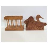 2 wooden napkin holders