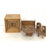 Vintage wood painted children