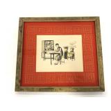 Framed oriental print