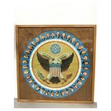 Framed circular United States Presidents puzzle