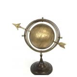 Engraved brass desk globe