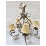 Brushed metal 5 light chandelier