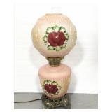 Vintage ceramic floral converted electrical lamp