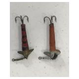 2 vintage Devon style fishing lures