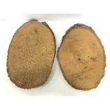 Natural wood ovals for mounting or decoration