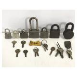 Lot of vintage locks and keys