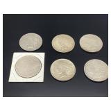 Six US Silver Dollars 1884, 1921 & 1922(4x)