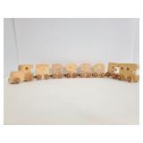 Magnetic wood letter train
