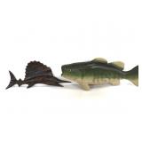 Two wooden fishies