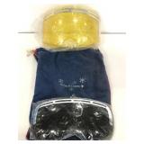 Snowboarding goggle lenses and Bausch&Lomb bag