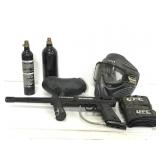 Lot of paintball gear- gun, mask, tanks, gloves