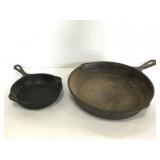 Pair of cast iron pans