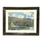 Covered bridge in VT framed print