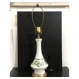 Painted white glass lamp