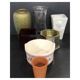 Seven assorted vases and planters