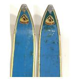 Pair of blue Fischer Ski skis