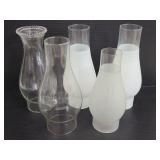 Five assorted glass light shades