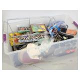 Large tote of assorted house items