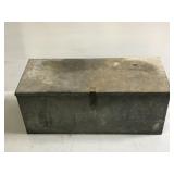 Large metal trunk w/brackets and tools inside
