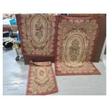 Three vintage matching rugs