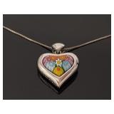 Sterling Alan K. Murano Millefiori glass pendant