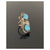 Angela Lee signed Navajo turquoise & sterling ring
