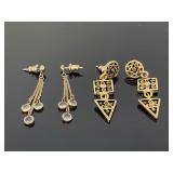Two pairs vintage dangly earrings