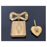 Pair of vintage lockets - brooch & pendant