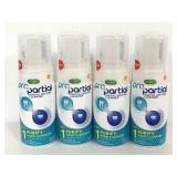 Four unopened Polident denture cleanser bottles