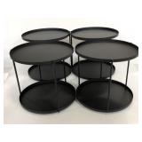 Four new black metal 2tiered lazy Susans