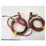 Two hoses with gauges