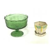 Vintage candy dish & small flower pot