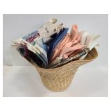 Straw bucket hat of assorted placemats & napkins
