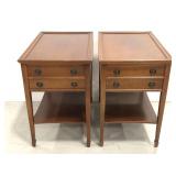 Pair of matching wooden end tables