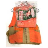 Orange hunting vest and poncho