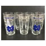 Set of seven Notre Dame glasses