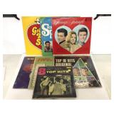 Seven assorted vintage Top Hits vinyl records