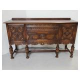 Large carved wood detail antique buffet/sideboard