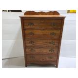 Antique wood chest dresser w/ brass hardware