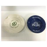 Pair of vintage hotel class ashtrays