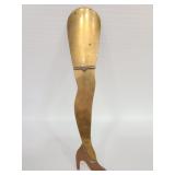 Vintage brass & copper lady leg shoe horn